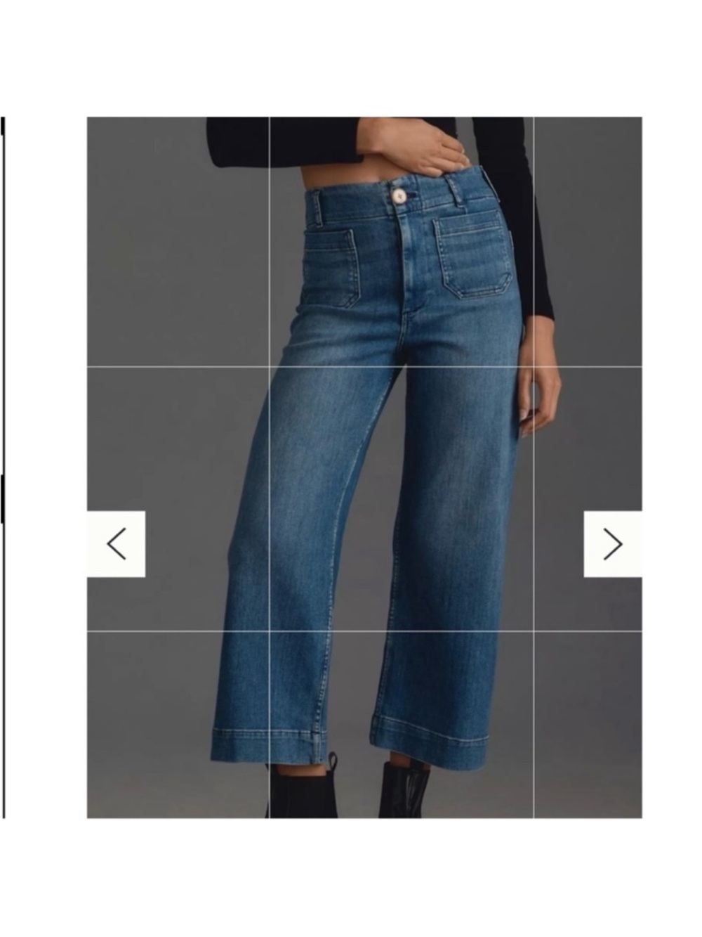 Anthropologie Pilcro The Skipper Jean High Rise Crop Wide Leg Sz 28 NEW